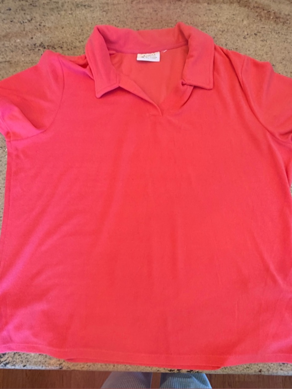 Denim & Co pink size XL Short Sleeve Polo Top